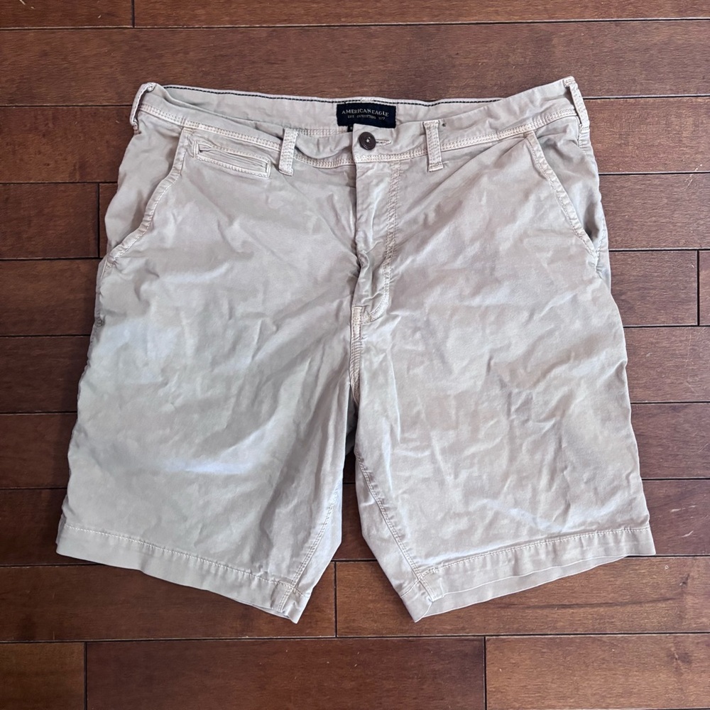 American Eagle Outfitters Men’s Beige Flat Front Shorts